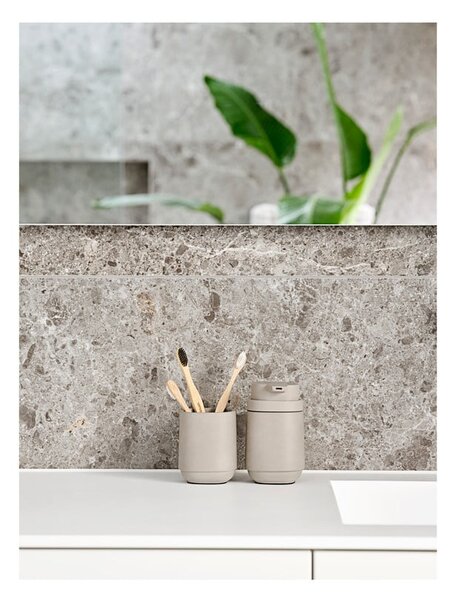 Tazza in cemento beige per spazzolini da denti Time - Zone