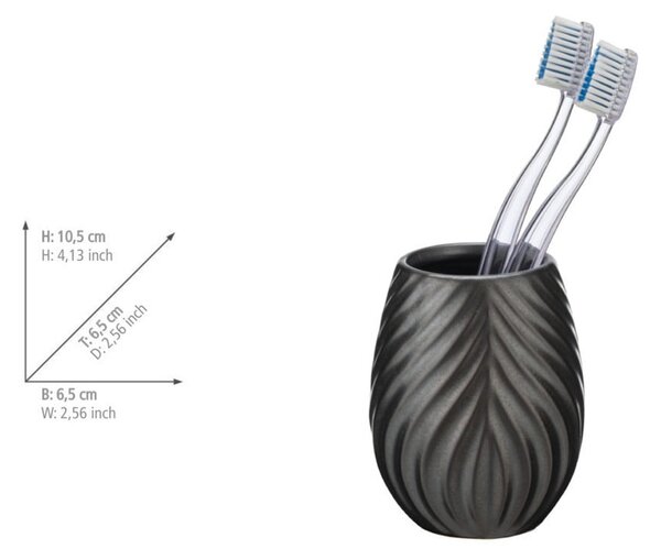 Tazza in ceramica antracite per spazzolini da denti Idro - Wenko