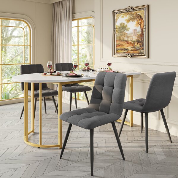 Tavolo Da Pranzo In Vetro Temperato 120 Cm – Rettangolare, Moderno, Gambe In Acciaio Dorato, Per 4-6 Persone, Per Sala Da Pranzo E Cucina