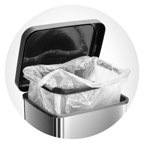 Bidone nero a pedale in plastica riciclata 40 l Paso - Rotho