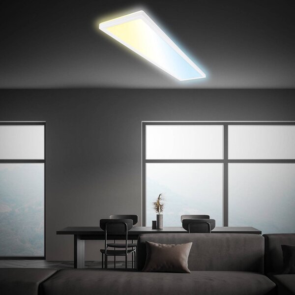 Briloner Plafoniera a LED Tava CCT, dimmerabile, Bianco / Opale, Studio / Ufficio, Plastica, Plafoniera LED