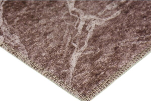 Tappeto lavabile marrone cognac e crema 150x80 cm - Vitaus