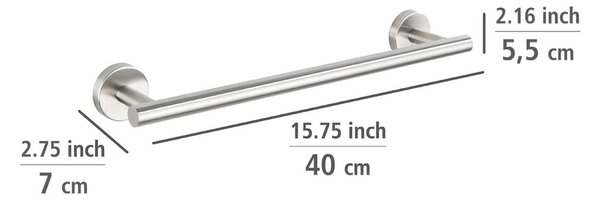 Portasciugamani a parete in acciaio inox in argento opaco Bosio - Wenko