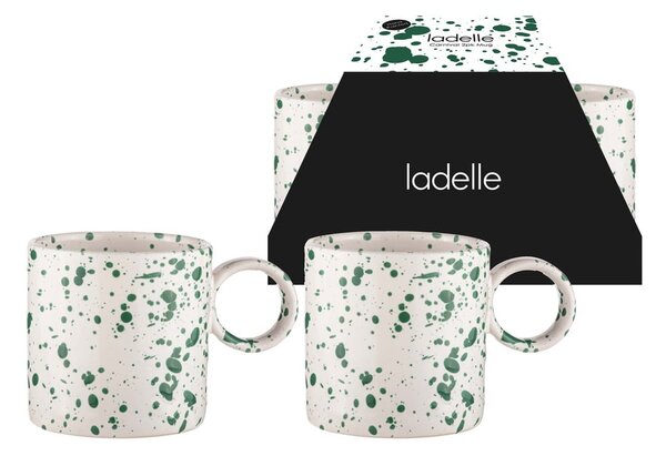 Tazze in gres bianco-verde in set da 2 pezzi 450 ml Carnival - Ladelle