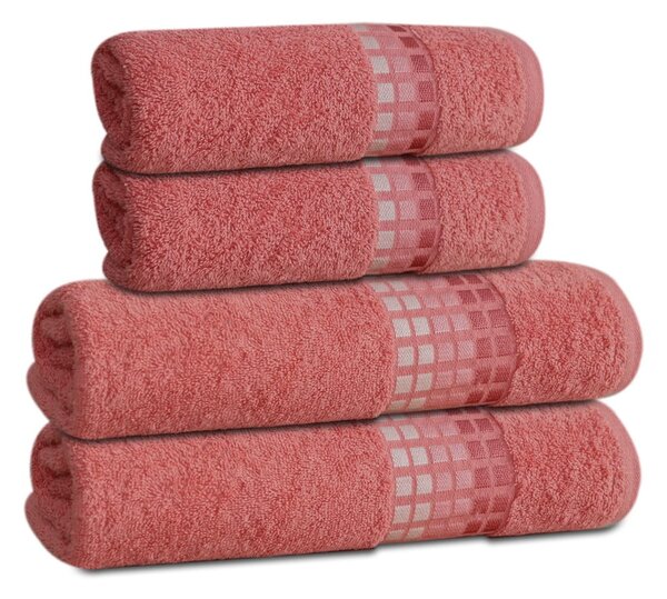 Asciugamano in cotone rosa 50x100 cm Darwin - My House