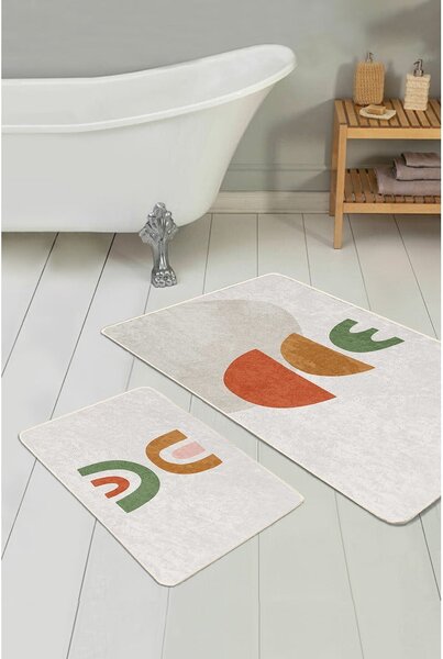 Tappeti da bagno beige in set da 2 100x60 cm - Minimalist Home World