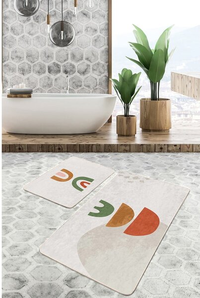 Tappeti da bagno beige in set da 2 100x60 cm - Minimalist Home World
