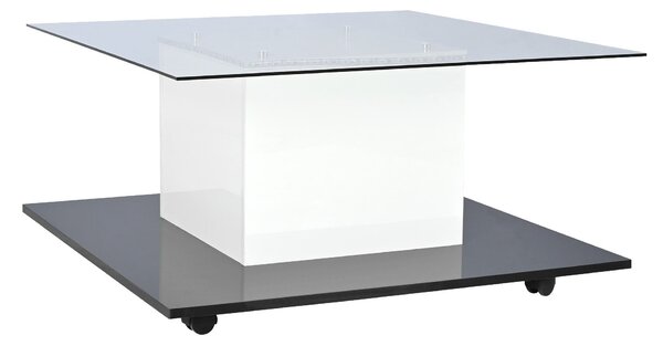 Tavolino con LED - finitura lucida - 4 cassetti anteriori e posteriori