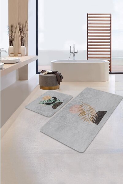 Tappetini da bagno grigi in set da 2 100x60 cm - Minimalist Home World