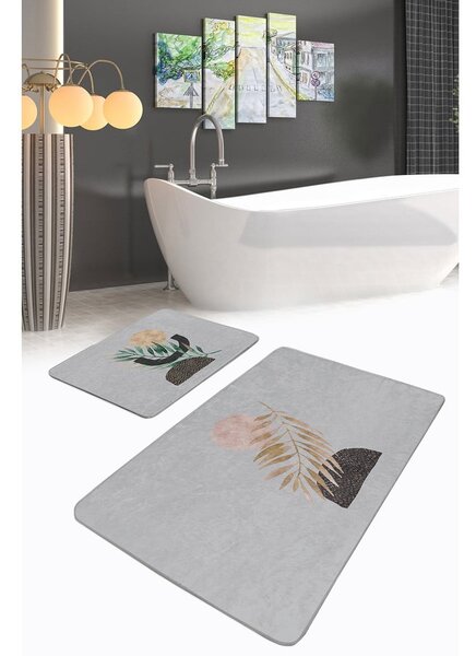 Tappetini da bagno grigi in set da 2 100x60 cm - Minimalist Home World