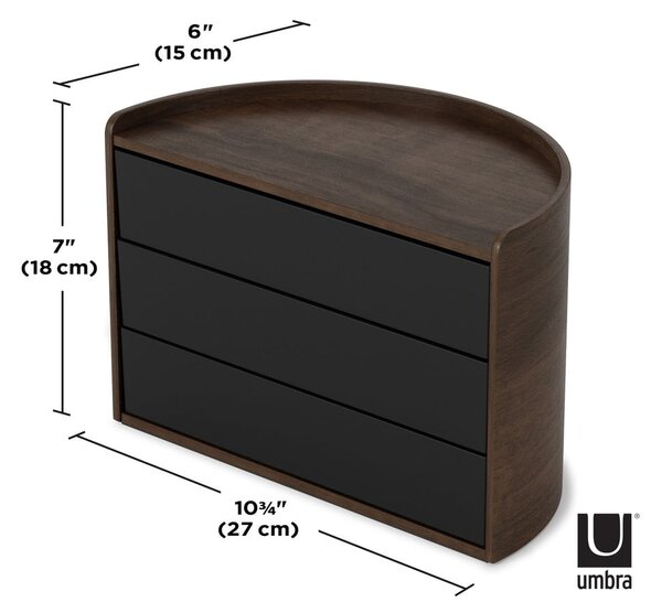 Organizzatore bagno nero rotante Moona - Umbra