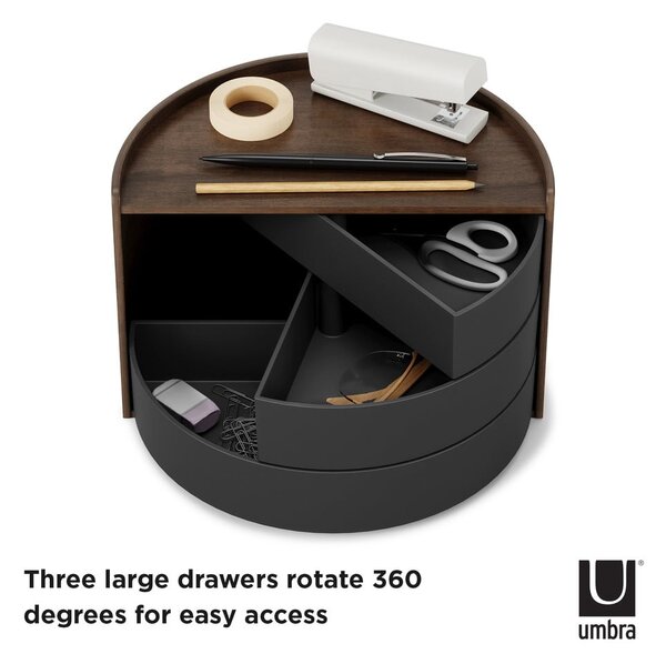 Organizzatore bagno nero rotante Moona - Umbra