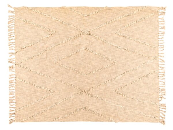 Copriletto in cotone beige per letto matrimoniale 250x260 cm Sahara - Tiseco Home Studio