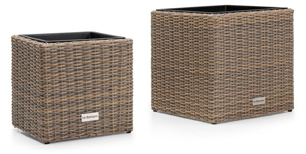 Set di 2 vasi artificiali in rattan - Bonami Essentials
