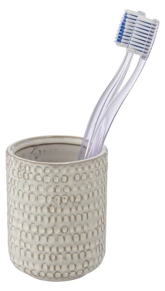 Tazza in ceramica color crema per spazzolini da denti Pergole - Wenko