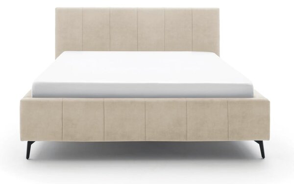 Letto matrimoniale imbottito beige con contenitore con rete inclusa 180x200 cm Lizzano – Meise Möbel