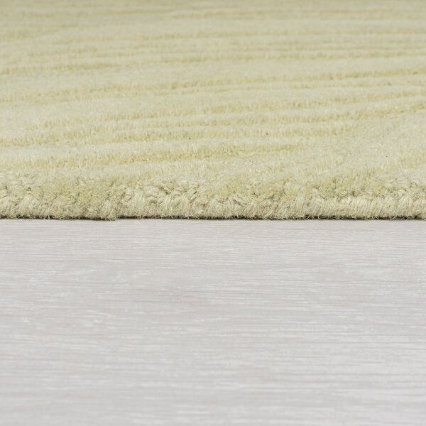 Tappeto rotondo in lana verde ø 160 cm Lino Leaf - Flair Rugs