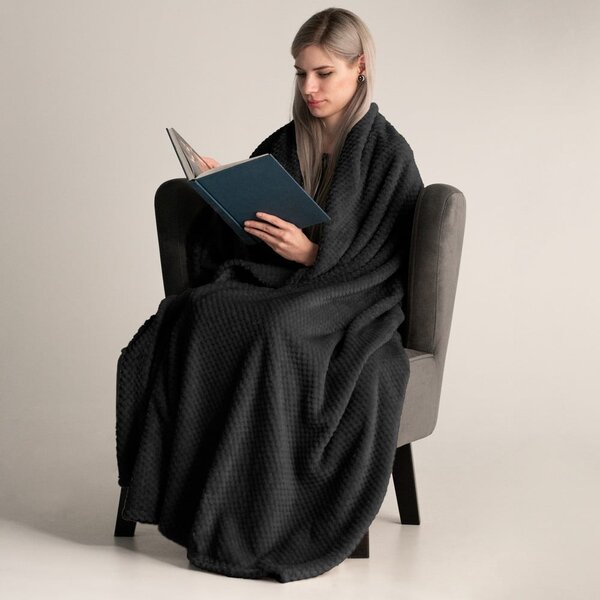 Coperta in microfibra nera, 170 x 210 cm Henry - DecoKing