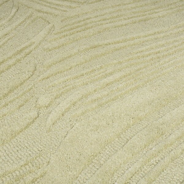 Tappeto rotondo in lana verde ø 160 cm Lino Leaf - Flair Rugs
