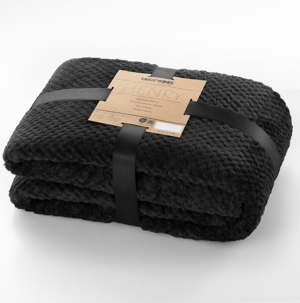 Coperta in microfibra nera, 170 x 210 cm Henry - DecoKing
