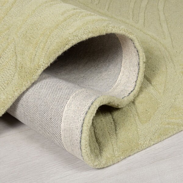 Tappeto rotondo in lana verde ø 160 cm Lino Leaf - Flair Rugs