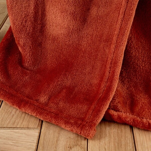 Copriletto arancione in micropush per letto matrimoniale 200x240 cm Raschel - Catherine Lansfield