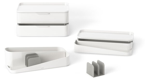 Organizer da bagno in plastica bianca per cosmetici Glam - Umbra