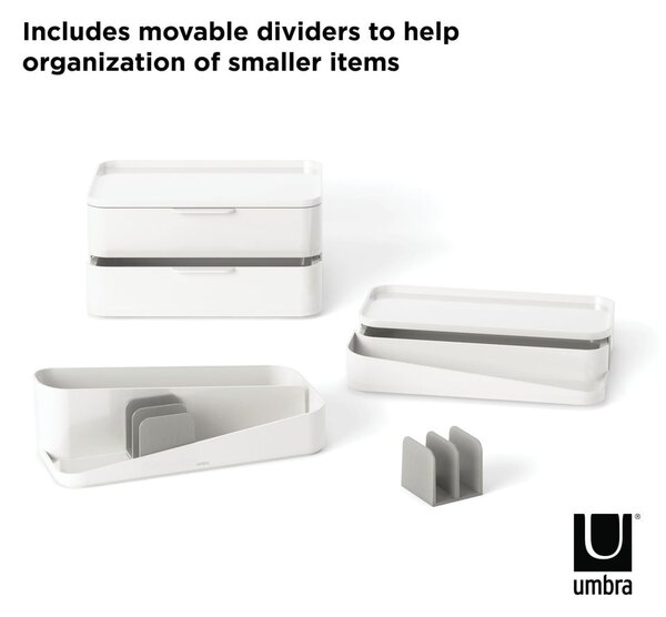 Organizer da bagno in plastica bianca per cosmetici Glam - Umbra