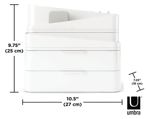 Organizer da bagno in plastica bianca per cosmetici Glam - Umbra