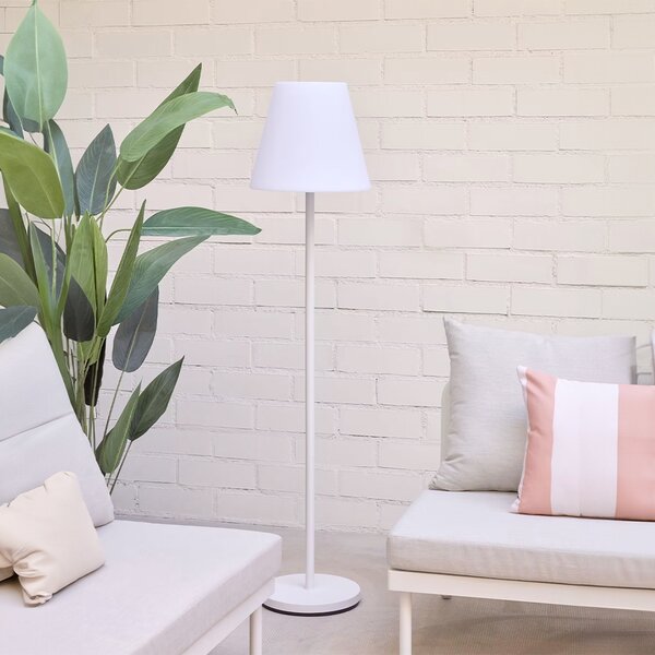 Lampada da terra a piantana Altair 3W Bianca con pannello solare ricaricabile USB telecomando IP65 RGB + Bianco caldo 3000K Novaline