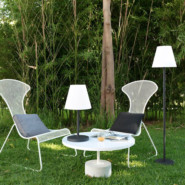 Lampada da terra a piantana Altair 3W Nera e bianca con pannello solare ricaricabile USB telecomando IP65 RGB + Bianco caldo 3000K Novaline