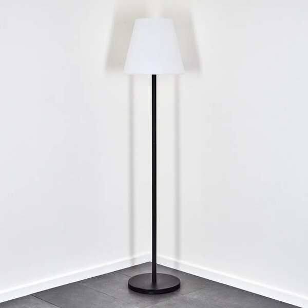 Lampada da terra a piantana Altair 3W Nera e bianca con pannello solare ricaricabile USB telecomando IP65 RGB + Bianco caldo 3000K Novaline
