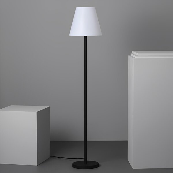 Lampada da terra a piantana Altair 3W Nera e bianca con pannello solare ricaricabile USB telecomando IP65 RGB + Bianco caldo 3000K Novaline