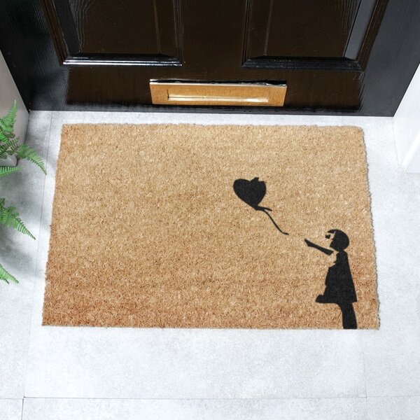 Zerbino in cocco 40x60 cm Girl With a Ballon - Artsy Doormats