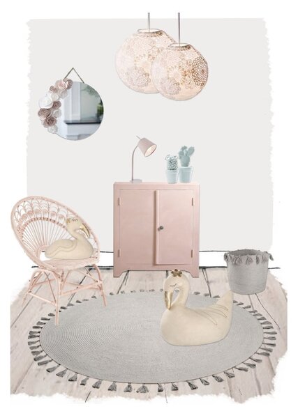 Tappeto grigio tessuto a mano , ∅ 140 cm Josephine - Nattiot