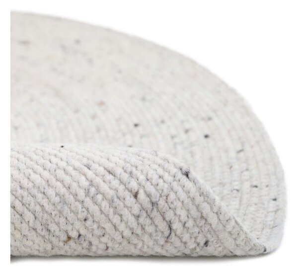 Tappeto bianco in misto lana e cotone fatto a mano, ø 140 cm Neethu - Nattiot