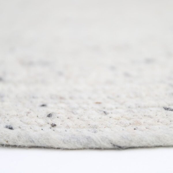 Tappeto bianco in misto lana e cotone fatto a mano, ø 140 cm Neethu - Nattiot