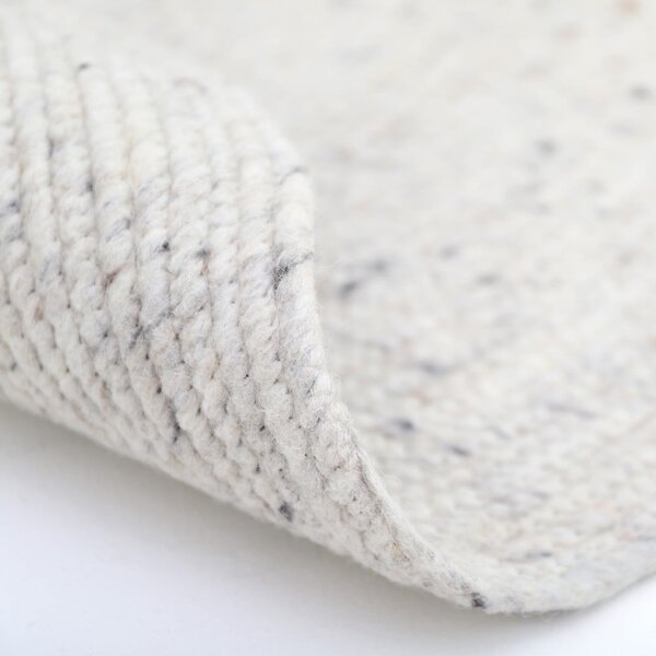 Tappeto bianco in misto lana e cotone fatto a mano, ø 140 cm Neethu - Nattiot