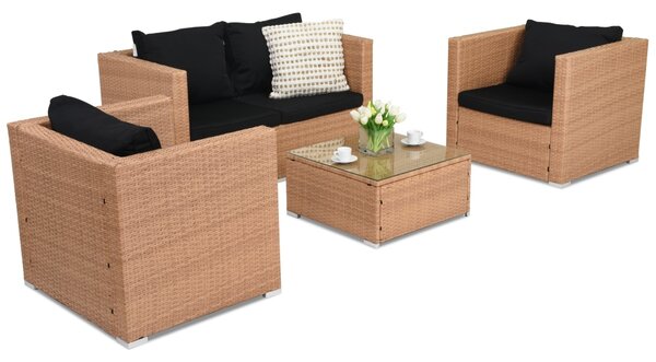 Mobili da giardino in rattan Roma Coffee 4 Garden Point miele