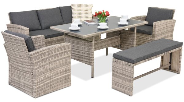 Mobili da giardino in rattan Marsylia Garden Point grigio