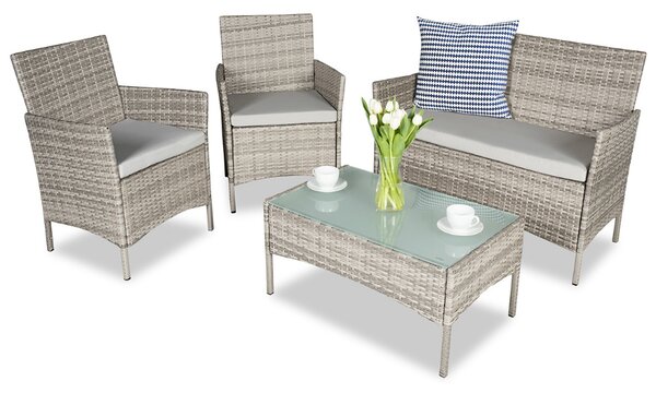 Set in tecnorattan Calabria grigio Garden Point