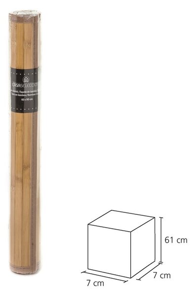 Tappeto in bambù grigio 60x90 cm - Casa Selección
