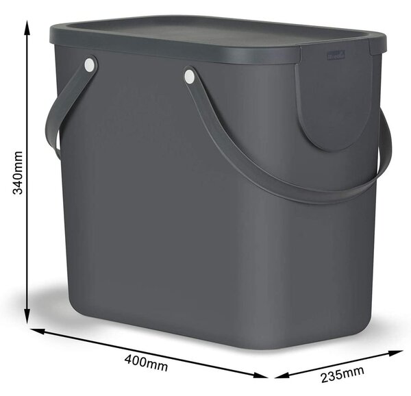 Bidone per rifiuti in plastica riciclata da 25 l Albula - Rotho
