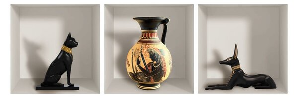 Set di 3 adesivi murali 3D egiziani - Ambiance