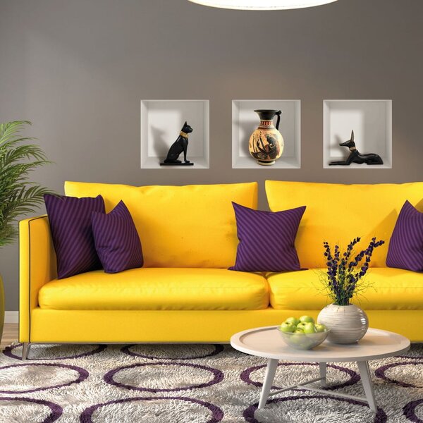 Set di 3 adesivi murali 3D egiziani - Ambiance