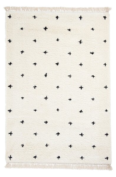 Tappeto bianco e nero Dots, 120 x 170 cm Boho - Think Rugs