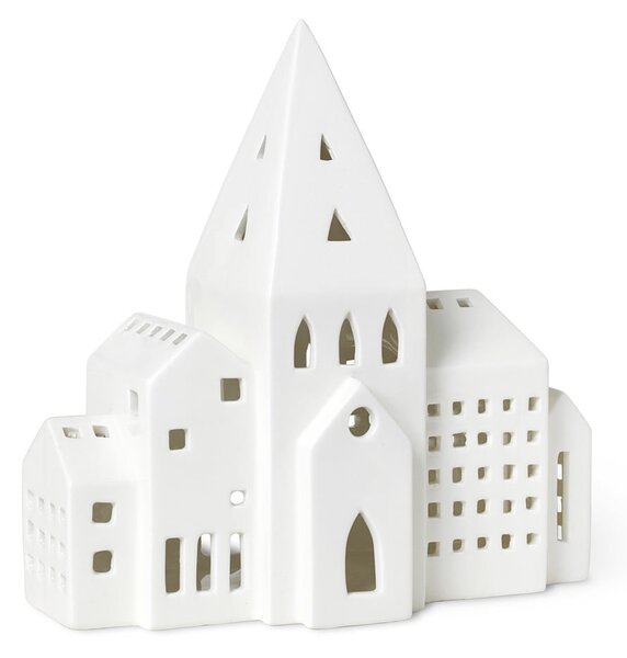 Portacandele in ceramica per tea light Urbania Lighthouse City - Kähler Design