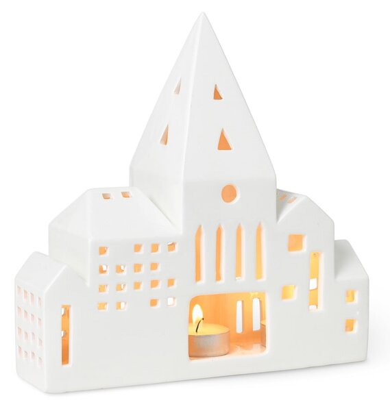 Portacandele in ceramica per tea light Urbania Lighthouse City - Kähler Design