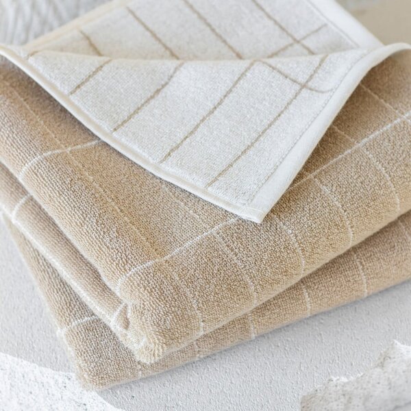 Set di 2 asciugamani in cotone beige 40x60 cm Tile Stone - Mette Ditmer Denmark