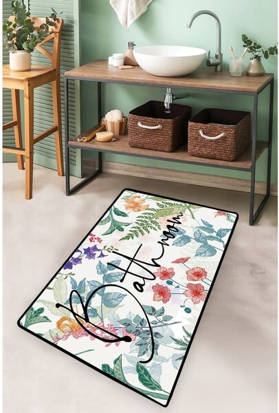 Tappetino da bagno 70x120 cm Green In Flower - Foutastic